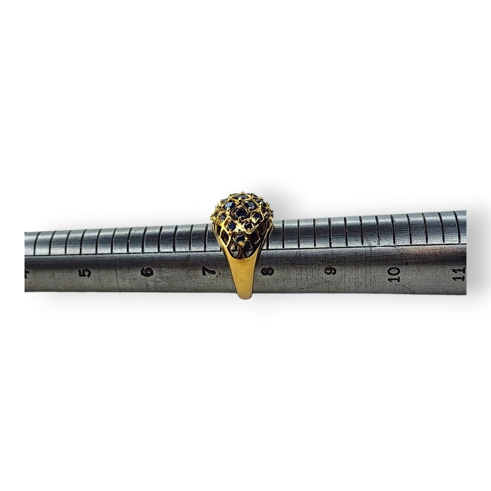 Ross Simons Cocktail Ring Sterling Silver Gold Vermeil 7.75‎ Blue Sapphire Dome - Picture 10 of 10